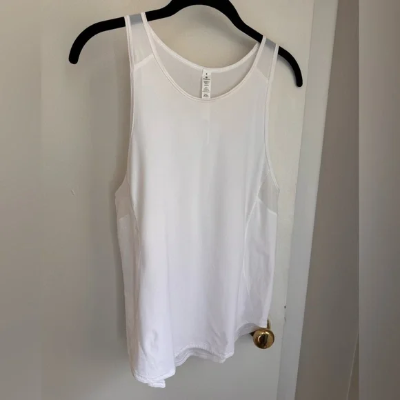 Lululemon Sculpt Tank II White Mesh Running Workout Top Size 6 - Picture 2 of 7